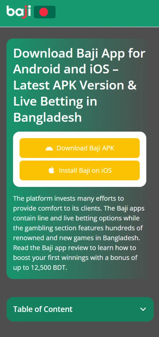 Download the Baji app for Android and iOS to start playing casino games.