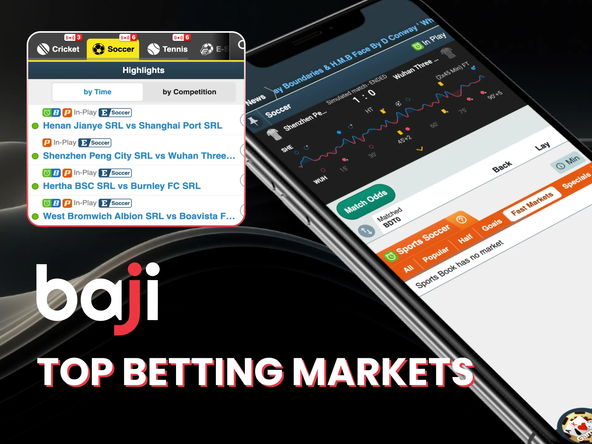 Explore hot betting markets at Baji casino.
