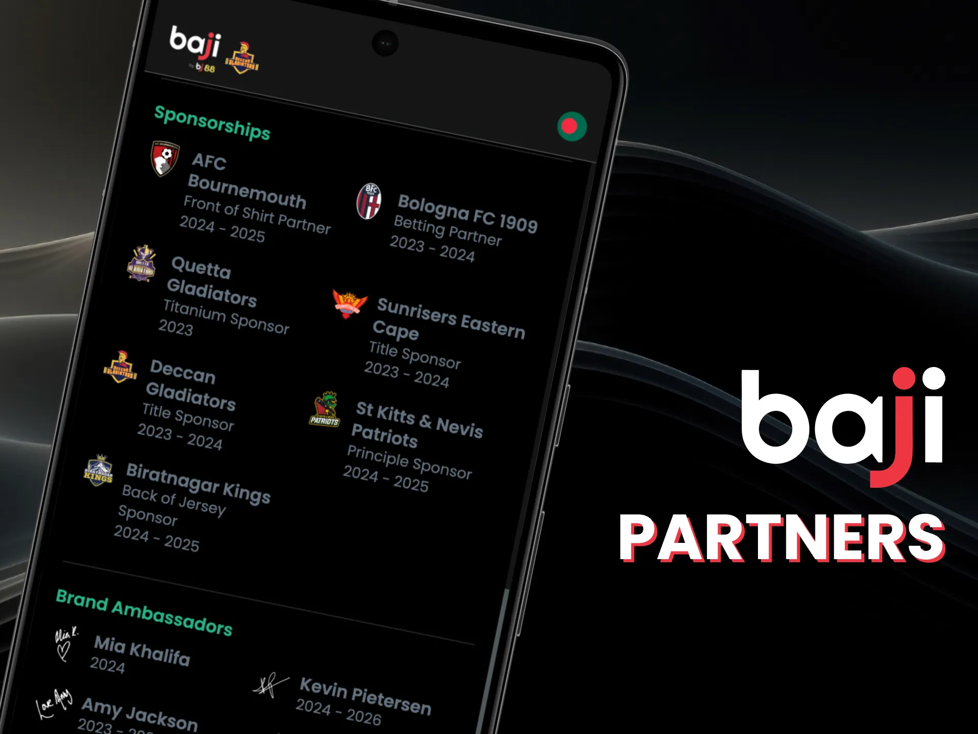 Baji partners bring thrilling games to win.