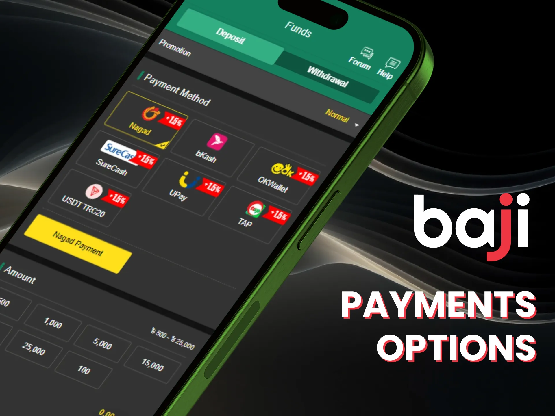 Deposit easily and win more at Baji.