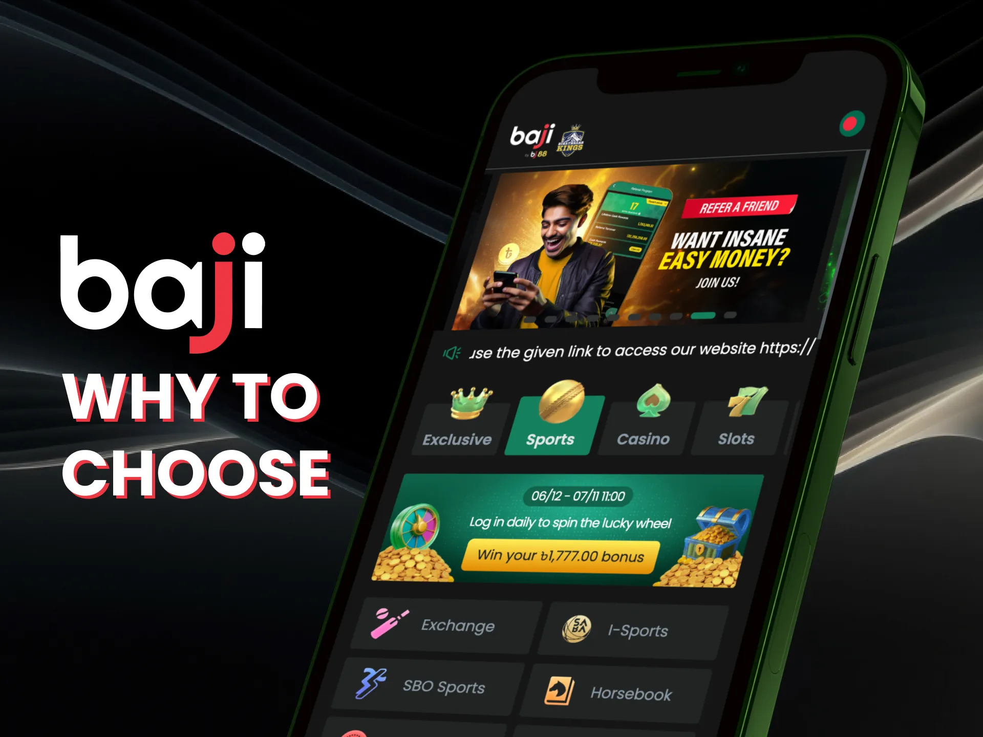 Choose Baji app and win every spin.