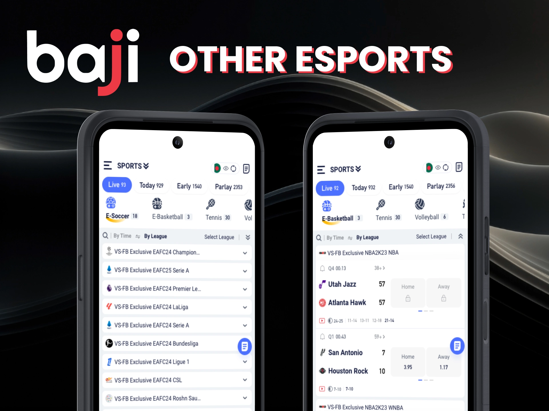 Explore additional esports on Baji and enjoy diverse titles with flexible betting and live action.